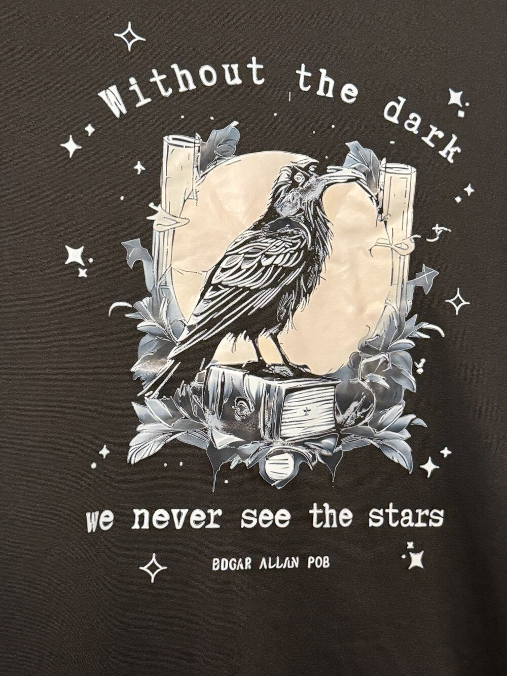 Edgar Allan Poe Raven Graphic T Shirt 4XL Black Gothic Dark Academia Plus Size
